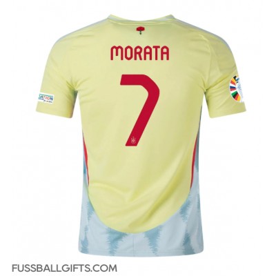 Spanien Alvaro Morata #7 Fußballbekleidung Auswärtstrikot EM 2024 Kurzarm Spanien Alvaro Morata #7 Fußballbekleidung Auswärtstrikot EM 2024 Kurzarm